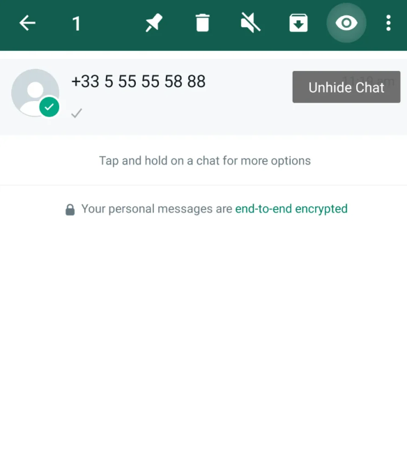 hidden chat in fouad whatsapp